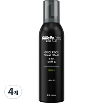 질레트 랩스 퀵 린스 쉐이브 폼, 4개, 240ml