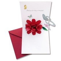 안개나라 카네이션 나비 팝업카드, 혼합 색상, 1세트