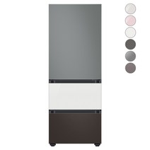 [색상선택형] 삼성전자 비스포크 김치플러스 냉장고 방문설치, 글램 화이트, RQ33A74C2AP, 새틴 그레이 + 글램 화이트 + 코타 차콜