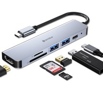 아이엠듀 6in1 USB C타입 허브 HDMI 4K 멀티포트 맥북 노트북 CUH606, 실버