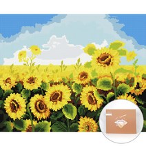 아트조이 DIY 보석 십자수 캔버스형 50 x 40 cm, 해바라기 밭, 1세트