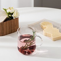 진글라스 JIN 내열유리 일자형 무지 머그잔 450ml, 투명, 4개