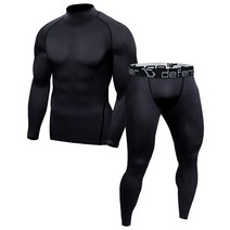 디펜더 남성용 기능성 스포츠 언더레이어 긴팔 터틀 9부바지 상하의 세트 LTP-BB