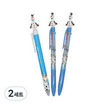 디즈니 겨울왕국 올라프 마스코트 볼펜 D타입 흑색 0.5mm + 3색 0.5mm 2p, 혼합색상, 2세트