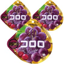 UHA 미카쿠도 코로로 포도맛 젤리, 40g, 3개
