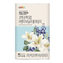 코멧 순백 3겹 라벤더 바닐라 롤화장지, 30m,