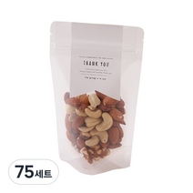 봄91화이트 땡큐 투명 지퍼스탠드 기프트세트 10 x 17 cm, 75세트