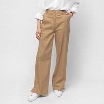 캐럿 여성 하이웨이스트 면 와이드 팬츠