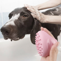 딩동펫 반려동물 힐링 마사지 브러쉬 9 x 8 cm, 핑크, 1개