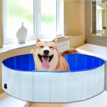 냥글댕글 반려동물 접이식 수영장 욕조 160 x 30 cm, 블루, 1개