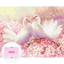 디클레어 액자 캔버스형 보석십자수 DIY 키트 40 x 50 cm, 1세트, 평화의 비둘기