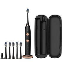 오아 클린이 소프트 자동 압력센서 음파 전동칫솔 + 소프트 전용 프리미엄 리필 칫솔모 블랙 4개, VO-OC001(블랙)