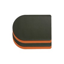 리틀린 양면 PVC 라운드 식탁 매트 4p, 그린 + 오렌지, 45 x 30 cm