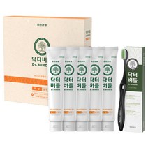 닥터버들 토탈케어 치약 130g x 5p + 이중미세모 칫솔 블랙 세트, 1세트