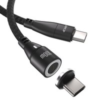 주파집 C타입 PD 100W 6in1 4세대 마그네틱 고속충전 멀티 케이블, 2m, 1개, 블랙