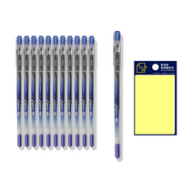 동아 3ZERO 펜 0.38mm 12p + 투코비 스티키 메모패드 노랑 세트, 청색, 1세트