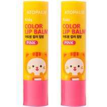 아토팜 키즈용 컬러 립밤 3.3g, 핑크, 2개