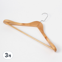 남성용 더풀문 클래식 원목 내추럴 정장 옷걸이, 혼합색상, 3개