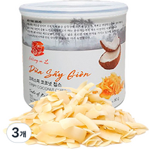 폴링인브이 열대 건조과일 크리스피 코코넛 칩스, 80g, 3개