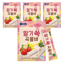 베베쿡 딸기 쏙 곡물바, 딸기 + 바나나 혼합맛, 4개