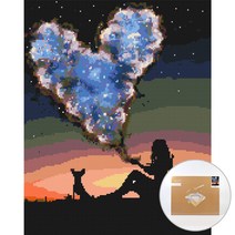 아트조이 DIY 보석 십자수 캔버스형 50 x 40 cm, 별빛 사랑, 1세트