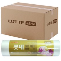 롯데이라이프 위생 롤 팩 알뜰형 대형, 500매, 12개