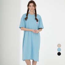 ELLE GIRL 여성 저지 프린트 반팔 원피스