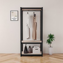 홈던트 하우스 시스템 드레스룸 3단 1행거 800 x 600 x 1950 mm 블랙