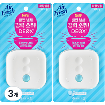 에어후레쉬 데옥스 화장실용 비치형 방향제 깨끗한 비누향 2p, 3개, 6ml, 파우더/비누향