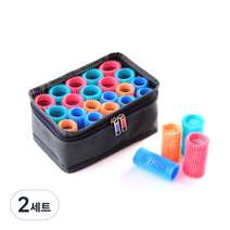 주트 미디움 여행용 앞머리 웨이브 구르프 헤어롤 20p 트래블키트, 혼합 색상, 2세트