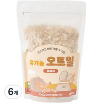 퍼기 유아용 이유식용 유기농 세척 오트밀 포리지, 300g, 6개