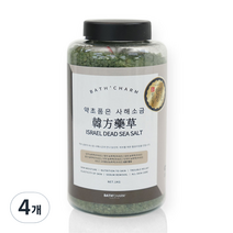 바스참 사해소금 약초 용기형, 1kg, 4개