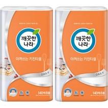 깨끗한나라 아껴쓰는 천연펄프 키친타올 140매, 16개