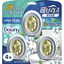페브리즈 비치형 플러스 화장실용 다우니 코튼향 3p, 6.3ml, 4개