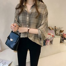 포플러앤씨 피오나 체크 블라우스