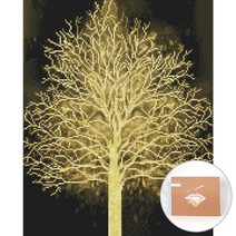 아트조이 DIY 보석 십자수 캔버스형 50 x 40 cm, 골든트리, 1개