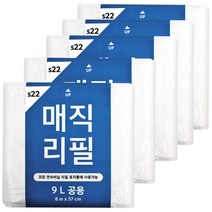 매직리필 다용도휴지통 220시리즈 리필봉투, 5매, 9L