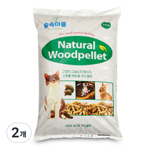 숲속마을 네추럴 우드펠렛 고양이모래 소나무향, 20kg, 2개