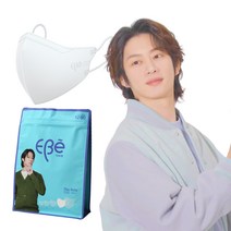 이비에 더세로 새부리형 대형 마스크 성인용 KF80, 30개입, 1개, 화이트