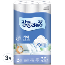 잘풀리는집 코튼필 롤화장지 27m, 3개, 30롤