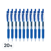 제브라 사라사클립볼펜 1.0mm, 블루, 20개