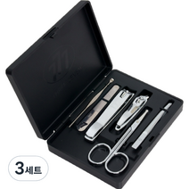 777 고급 6종 손톱깎이 세트, 3세트, 블랙(케이스)