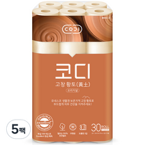 코디 고창황토 오리지널 천연펄프 3겹 화장지 25m, 30롤, 5팩
