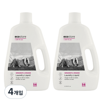 에코스토어 패밀리 세탁세제 본품 제라늄오렌지향, 2L, 4개
