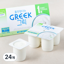 풀무원다논 그릭 달지않은 플레인 요거트, 90g, 24개