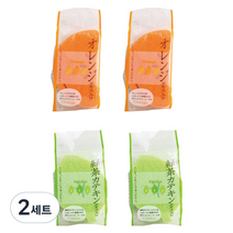 아이센 키친스폰지 오렌지 x 2p + 그린티 x 2p, 2세트