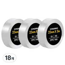 다다 초강력 실리콘테이프 단면 25mm x 3m, 투명, 18개