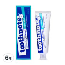 투스노트 미백 치약 아쿠아민트향, 100g, 6개