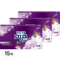 건조기용 피죤 시트 섬유유연제 미스틱레인 본품, 15개, 40매