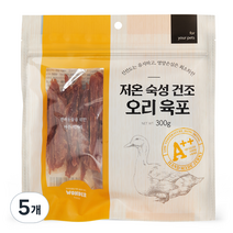 원더푸드 반려동물 저온숙성 건조 육포 300g, 5개, 오리